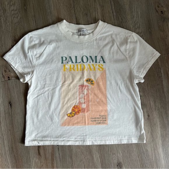 Wildfox Cream Graphic Tee with Paloma Print - Picture 1 of 4